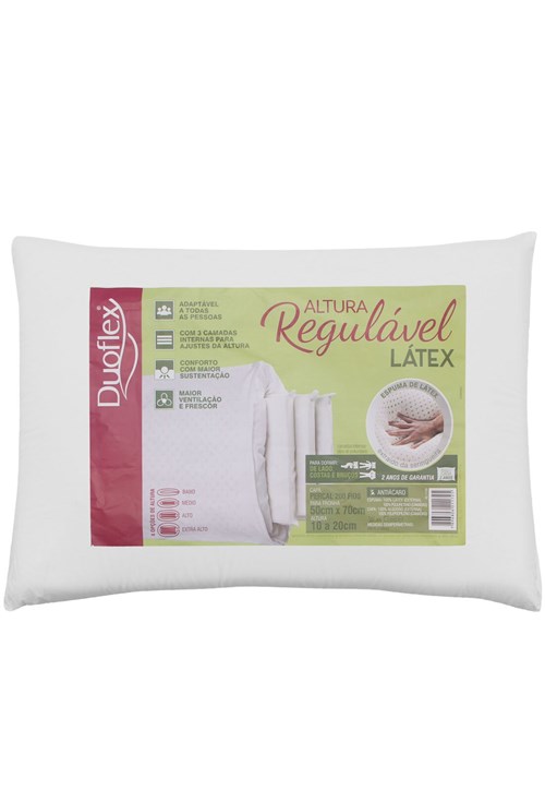 Travesseiro Duoflex Altura Regulável Natural Látex 50X70 Branco