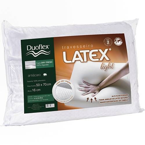Kit 2 Travesseiros Duoflex Látex Light LP1101 50x70x16