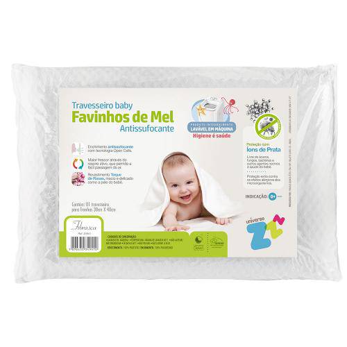 Travesseiro Favinhos Baby Antissufocante Lavável 30x40 Cm