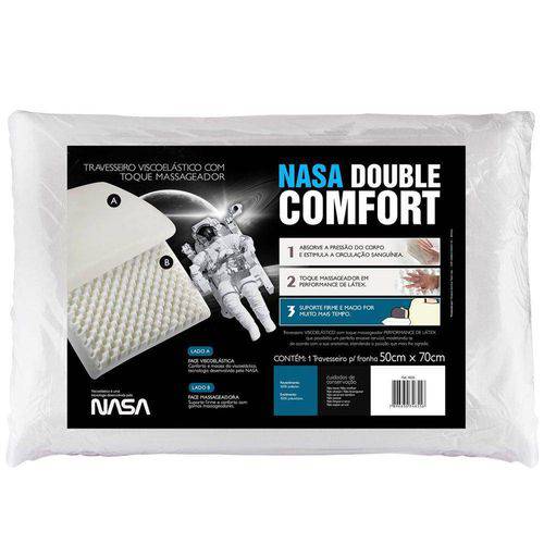 Travesseiro Fibrasca 4655 Nasa Double Comfort Antialérgico