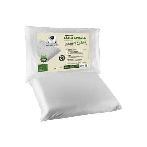 Travesseiro Fibrasca Latex Sintético Eucaliptus Lavável 50x70cm Branco