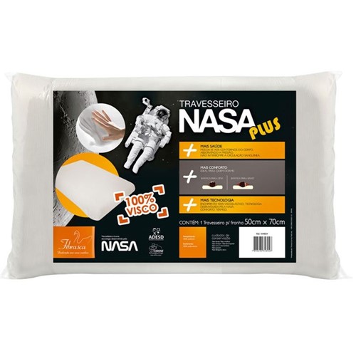 Travesseiro Fibrasca Nasa Plus - 100% Viscoelástico para Fronha 50x70 - Fibrasca