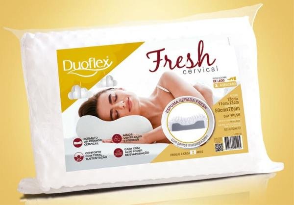Travesseiro Fresh - Cervical - Duoflex - 50 X 70 Cm