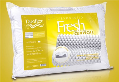Travesseiro Fresh - Cervical - Duoflex - 50 X 70 Cm