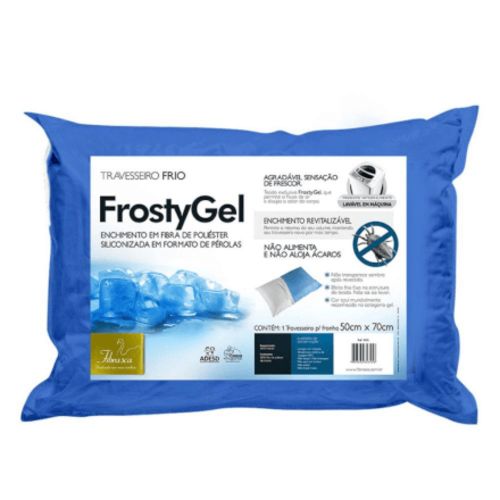 Travesseiro Frio Frostygel - Fibra Integralmente Lavável em