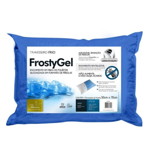 Travesseiro Frio Frostygel - Fibra Integralmente Lavável