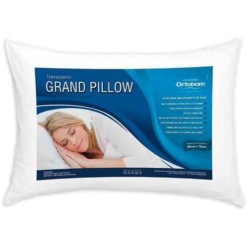 Travesseiro Grand Pillow 50x70 Cm com Fibra Siliconizada Antiálergico Branco - Ortobom