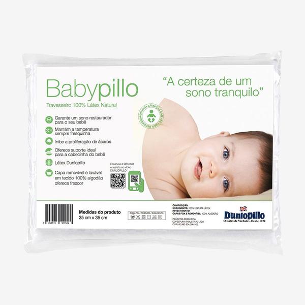 Travesseiro Látex 100 Natural BabyPillo Dunlopillo