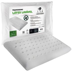 Travesseiro Látex Fibrasca Antiácaro Lavável para Dormir Sintético Plus - BRANCO