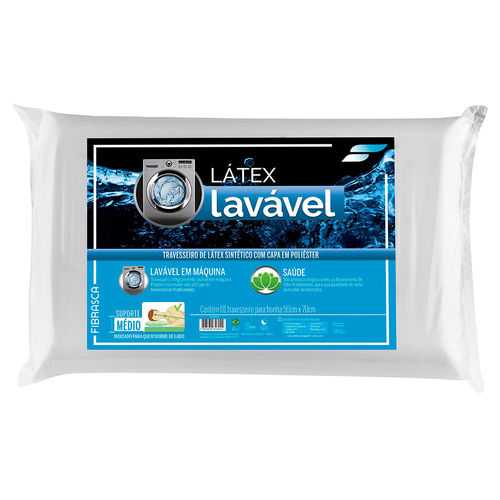 Travesseiro Látex Lavável 50x70cm - Fibrasca