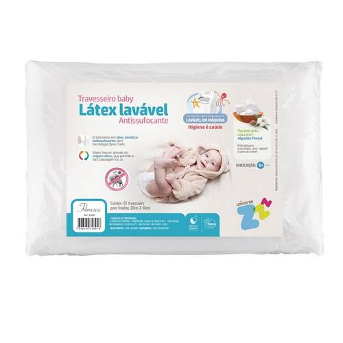 Travesseiro Látex Lavável Baby Antissufocante - Fibrasca