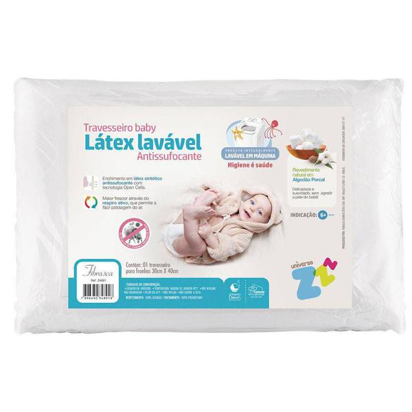 Travesseiro Látex Lavável Baby Antissufocante - Fibrasca