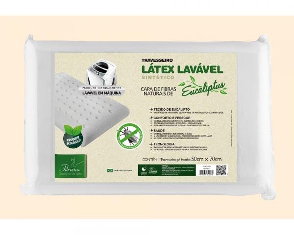 Travesseiro Latex Lavável Eucaliptus Fibrasca