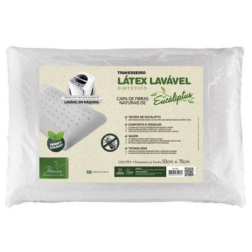 Travesseiro Latex Lavável Eucaliptus - Fibrasca