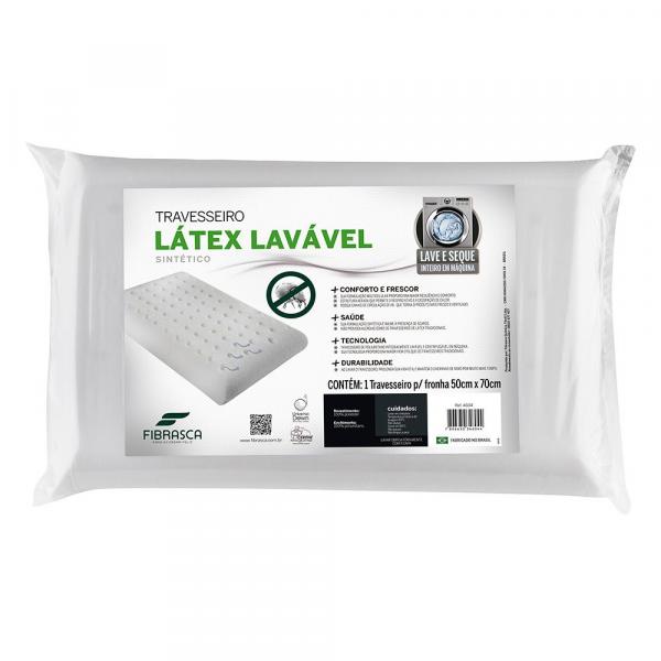 Travesseiro Látex Plus Lavável Sintético Lavável - Fibrasca