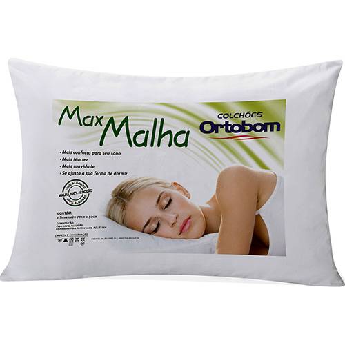 Tudo sobre 'Travesseiro Max Malha 100% Algodão 50x70cm - Ortobom'