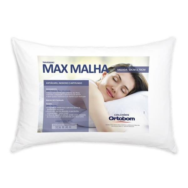 Travesseiro Max Malha Branco - Ortobom