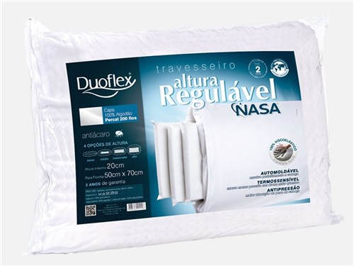 Travesseiro Nasa Altura Regulavel Rn1100 Duoflex