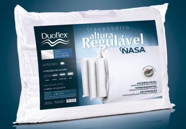 Travesseiro NASA de Altura Regulável - Duoflex - 50 X 70 Cm