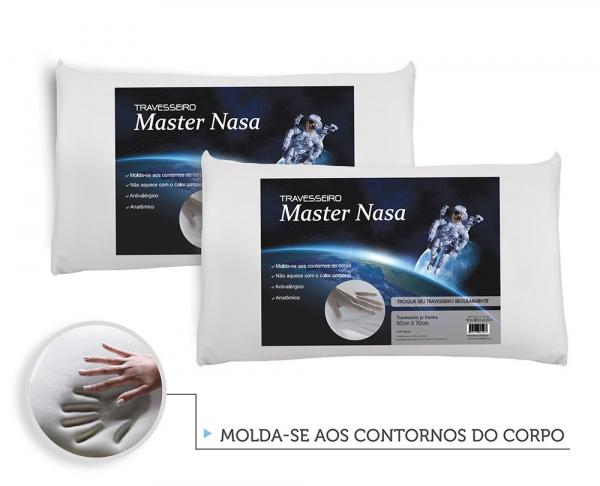 Travesseiro Nasa Kit 2 Pecas - Antialergico - Toque Macio - Master Comfort
