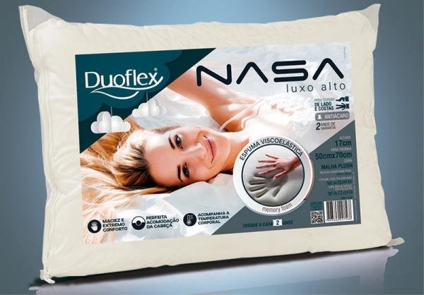 Travesseiro NASA Luxo Viscoelástico - Duoflex - 50 X 70 Cm