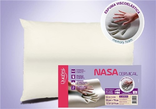 Travesseiro NASA ViscoelÃ¡stico - Cervical - Duoflex - 50 X 70 Cm - Incolor - Dafiti