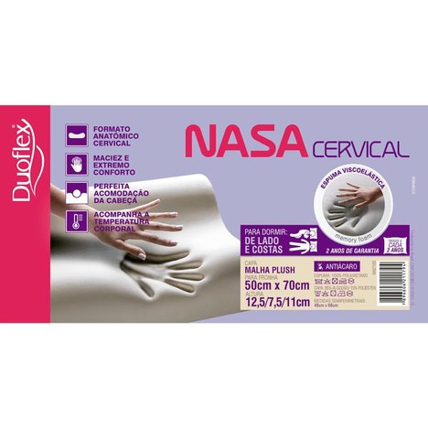 Travesseiro Nasa Viscoelástico - Cervical - Duoflex - 50 X 70 Cm
