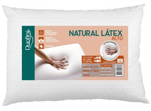 Travesseiro Natural Látex Alto 50x70cm - Duoflex