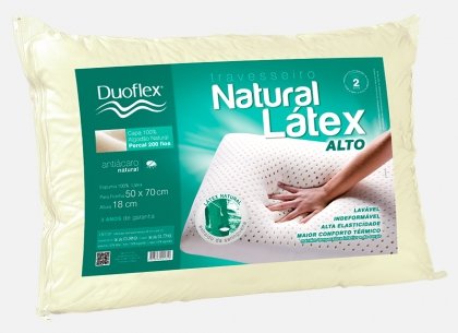 Travesseiro Natural Latex Alto - Duoflex