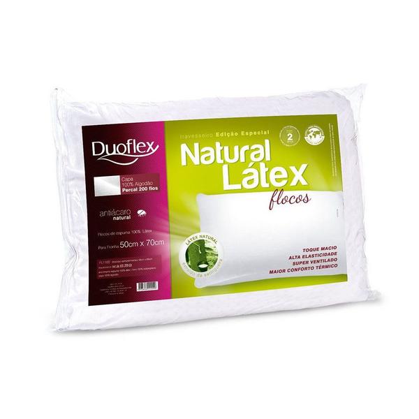Travesseiro Natural Látex Flocos - Duoflex