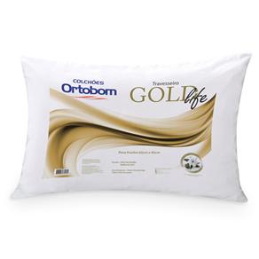 Travesseiro Ortobom Gold Life em Malha Penteada com Enchimento em Fibra Poliéster 65 X 45 Cm - Branco