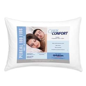 Travesseiro Ortobom Max Confort em Percal com 180 Fios 70 X 50 Cm - Branco - 1 Travesseiro