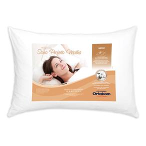 Travesseiro Ortobom Sono Perfeito em Malha com Suporte Médio 50 X 70 X 20 Cm - Branco - 1 Travesseiro