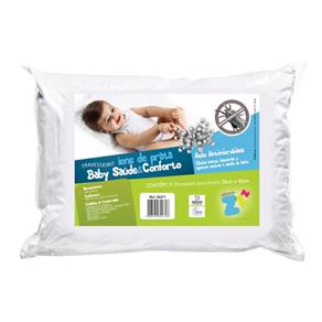 Travesseiro P/ Bebê - Baby Saúde e Conforto - Íons de Prata - 30cm X 40cm - Fibrasca - BRANCO