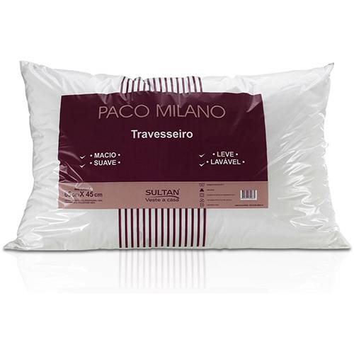 Tudo sobre 'Travesseiro Paco Milano 100% Poliester Branco - Sultan'