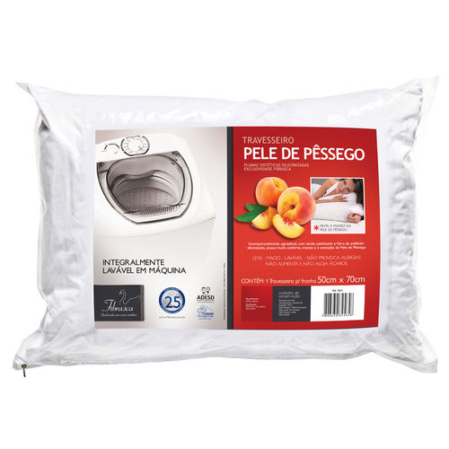 Travesseiro Pele de Pêssego Integralmente Lavável 50x70 Cm - Fibrasca 4565