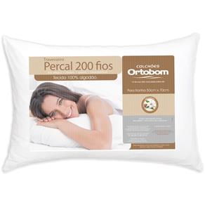 Travesseiro Percal 200 Fios Ortobom - BRANCO
