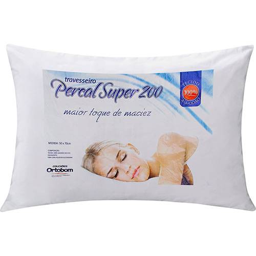 Travesseiro Percal Super 200 Fios - Ortobom