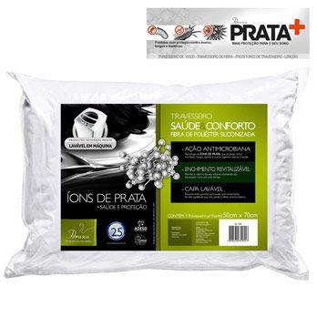 Travesseiro Saúde Conforto Íons de Prata 50x70 Fibrasca