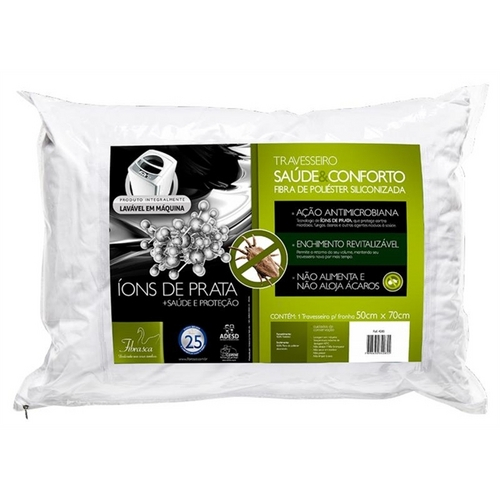 Travesseiro Saúde Conforto Íons de Prata para Fronhas 50x70 - Fibrasca