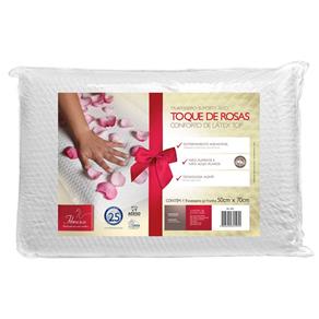 Travesseiro Toque de Rosas Conforto de Látex Top para Fronhas 50x70 Cm - BRANCO