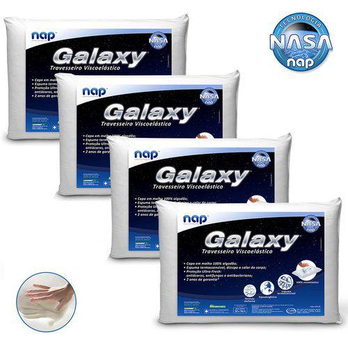 Tudo sobre 'Travesseiro Viscoelástico Nasa Nap Galaxy - Hipoalergênico - Kit 4 Peças'