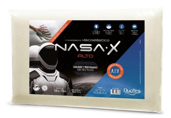 Travesseiro Viscoelástico Nasa X Alto 50x70cm - Duoflex