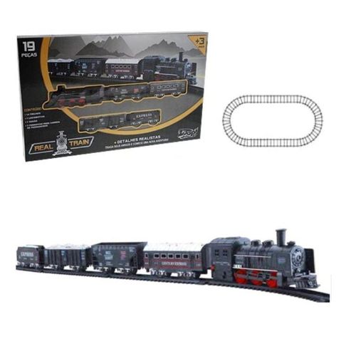 Trem Super Trilho Locomotiva Trilhos e Vagões - Zoop Toys