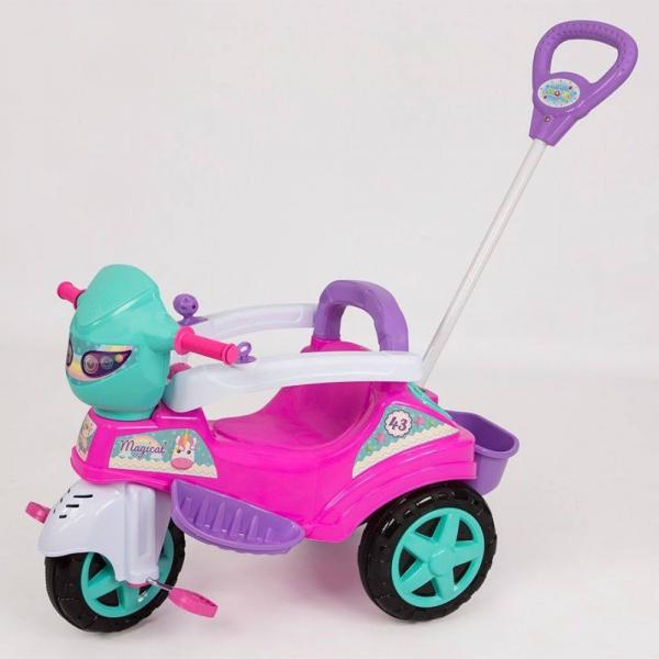 Triciclo Baby City Pedal e Empurrador Menina (Rosa) - Maral - Belfix