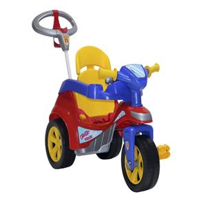 Triciclo Baby Trike Evolution Pedal C/ Empurrador Vermelho Biemme