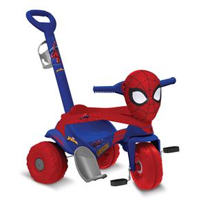 Triciclo Bandeirante Motoka Homem-Aranha com Função Passeio e Pedal – Azul/Vermelho