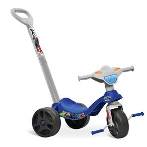 Triciclo Bandeirante Tico Tico Vingadores com Empurrador - Azul