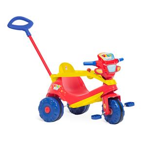 Triciclo Bandeirante Velobaby com Função Passeio e Pedal – Vermelho