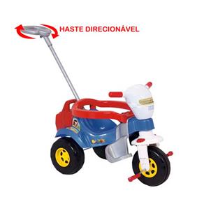 Triciclo Bichos Azul com Som e Haste Direcionável 3512 - Magic Toys